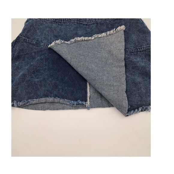 Generation K Denim Jean Y2K Raw Hem Mini Asymmetric Hem Skirt 10 - Picture 3 of 9